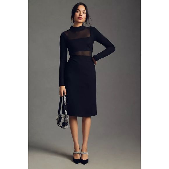 Anthropologie Dresses & Skirts - Anthropologie Maeve Sheer Side-Slit Dress Size M